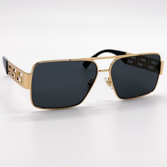 NEW VERSACE VE2290 100287 SUNGLASSES BLACK GOLD WOMEN EYEWEAR VERSACE VE2290 100 main image 4
